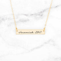 Thumbnail for Jeremiah 29:11 Necklace - Sterling Silver Bar Necklace -