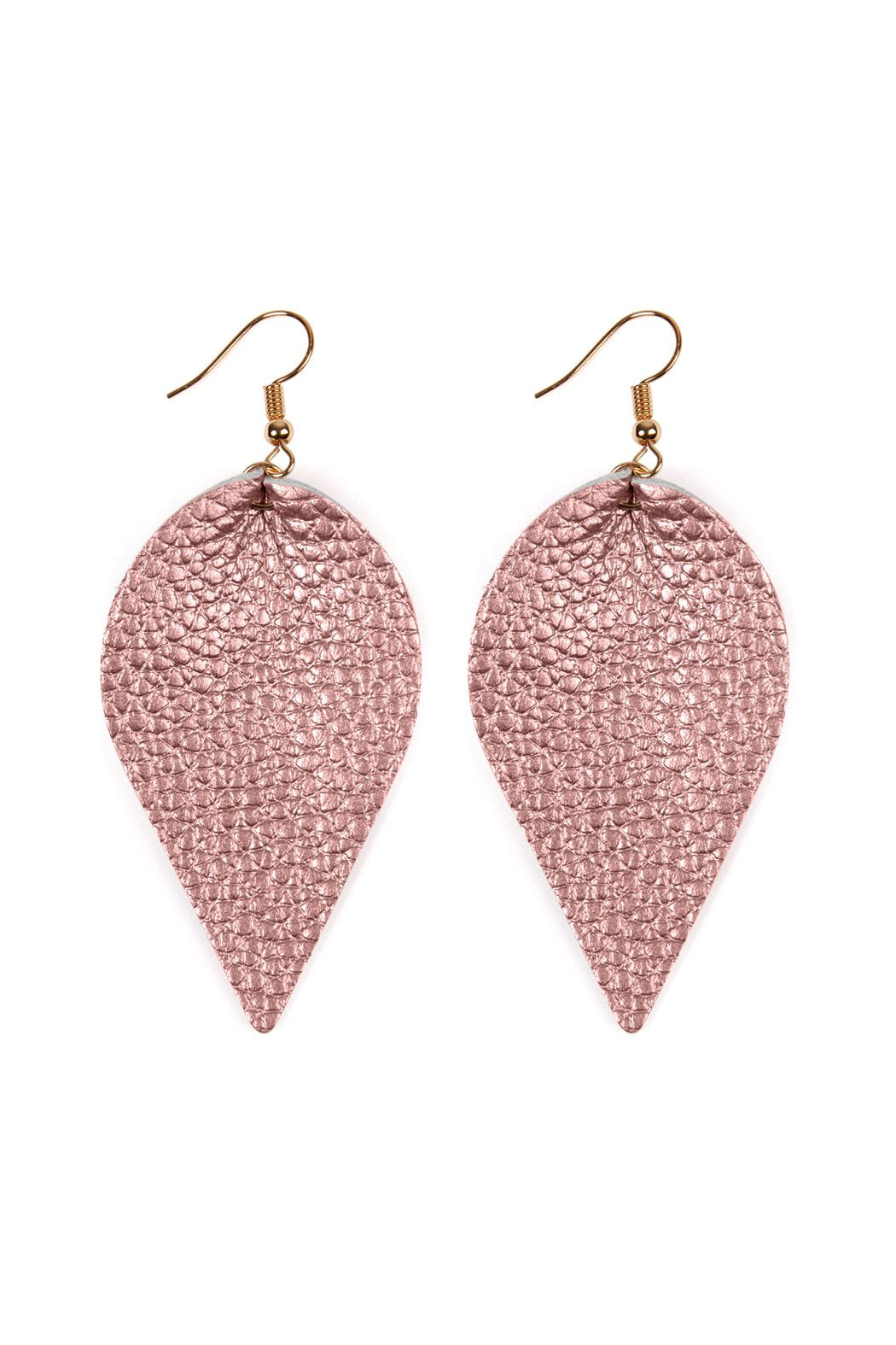 Teardrop Shape Pinched Leather Earrings - 18 COLORS -