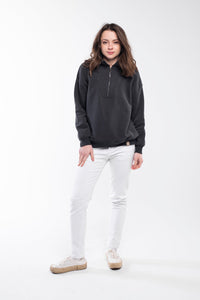 Thumbnail for Zipped Neck Sweatshirt - 5 COLORS -