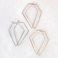 Thumbnail for Riah Fashion - Polygon Shape Brass Earrings - 3 FINISHES