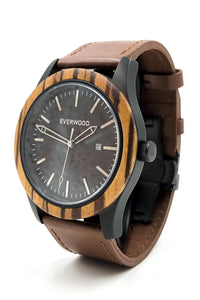 Thumbnail for Everwood - Inverness - Zebrawood & Brown Leather -