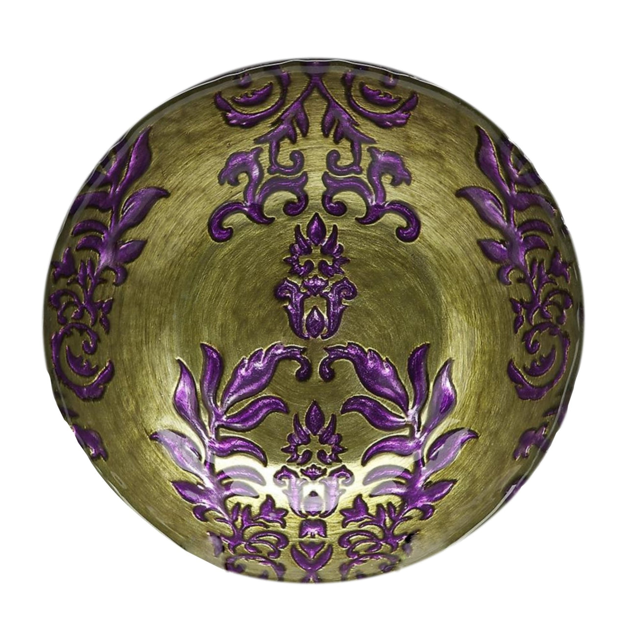 Set/4 DAMASK 7.5" GREEN PURPLE BOWLS