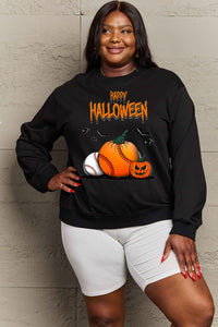 Thumbnail for Simply Love Full Size HAPPY HALLOWEEN Graphic Sweatshirt - SIZES S THRU 3XL - T - 6 COLORS -