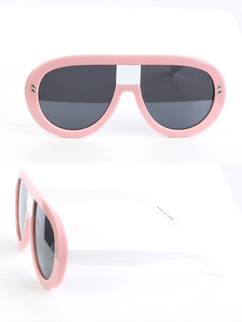 Curved & Chic Aviator Pink Sunglasses - 1 COLOR