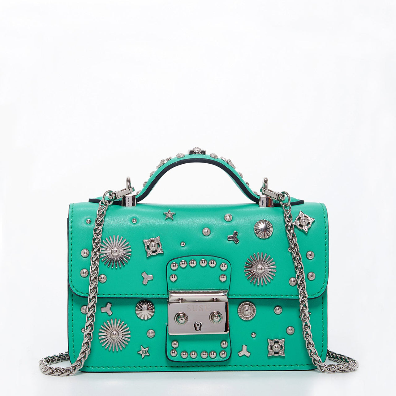 The Hollywood Green Purse With Studs -