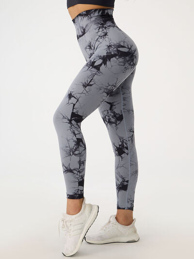 Printed High Waist Active Leggings - T - 5 COLORS -