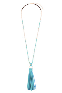 Thumbnail for Riah Fashion - Leather Tassel Necklace - 8 COLORS -