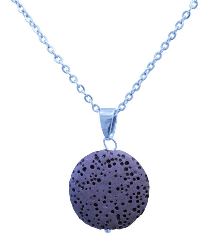 Purple Lava Stone Essential Oil Necklace -