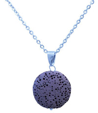 Thumbnail for Purple Lava Stone Essential Oil Necklace -