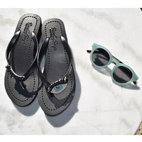 Thumbnail for SAND BY SAYA N.Y. - Eyes - Rhinestone Mid Wedge Flip Flops - 2 COLORS -