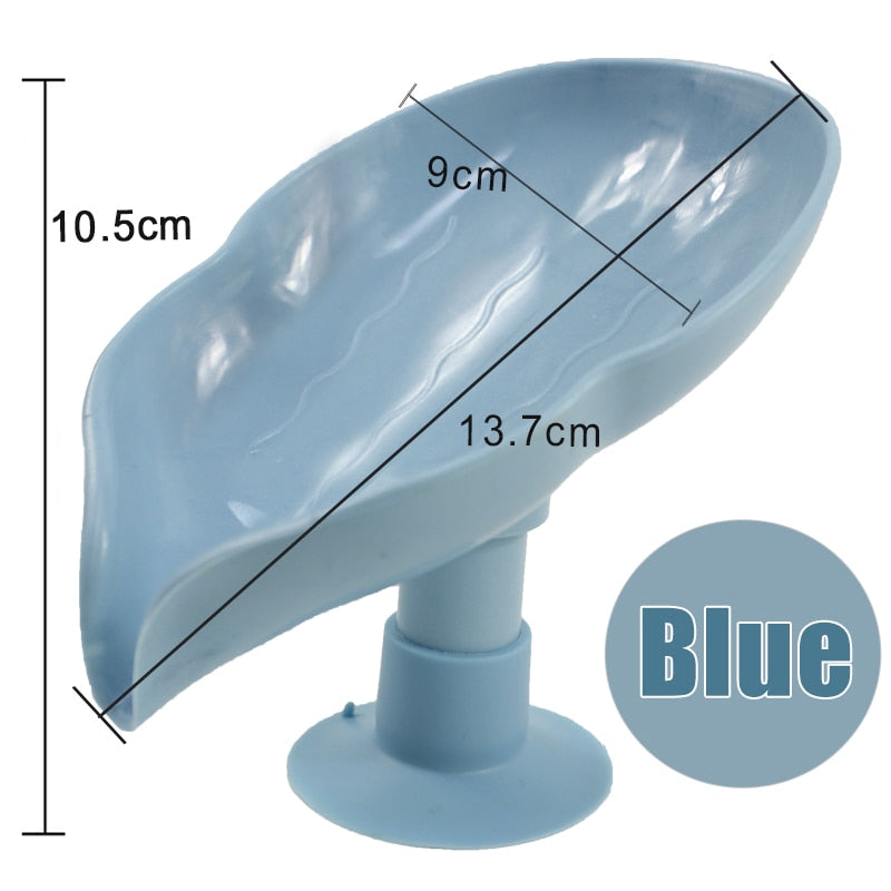 Leaf Shape Soap Box Drain Soap Holder - Suction Cup Soap Dish Tray Soap Dish for Bathroom Soap Container - NICE! - [23 DAY DELIVERY] - 8 COLORS -