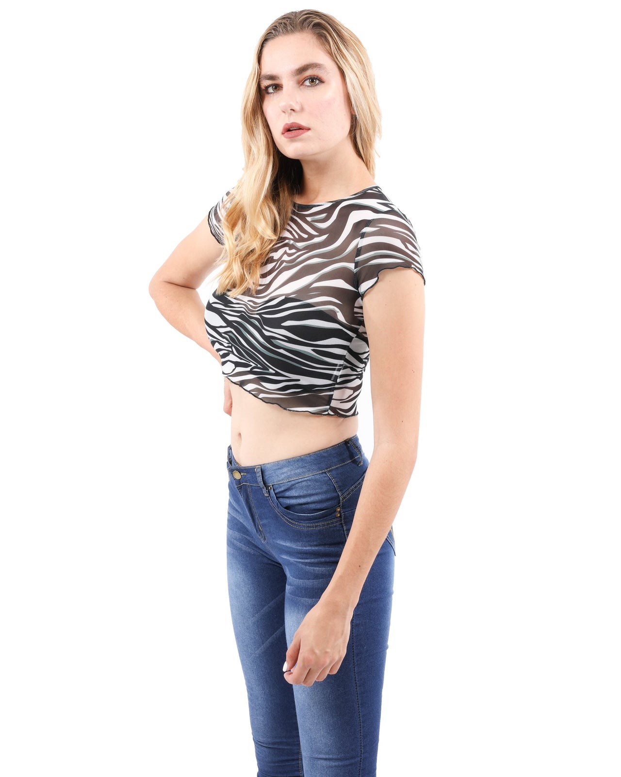 Savoy - North Animal Print Sheer Top - 1 PATTERN -