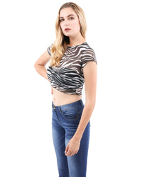 Thumbnail for Savoy - North Animal Print Sheer Top - 1 PATTERN -