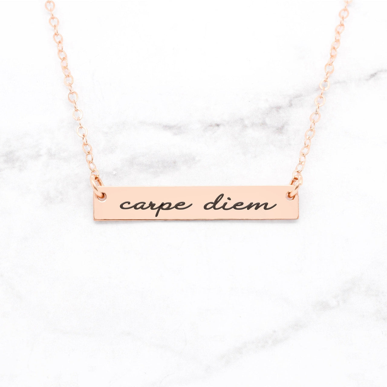 Carpe Diem Necklace - Sterling Silver Quote Necklace -