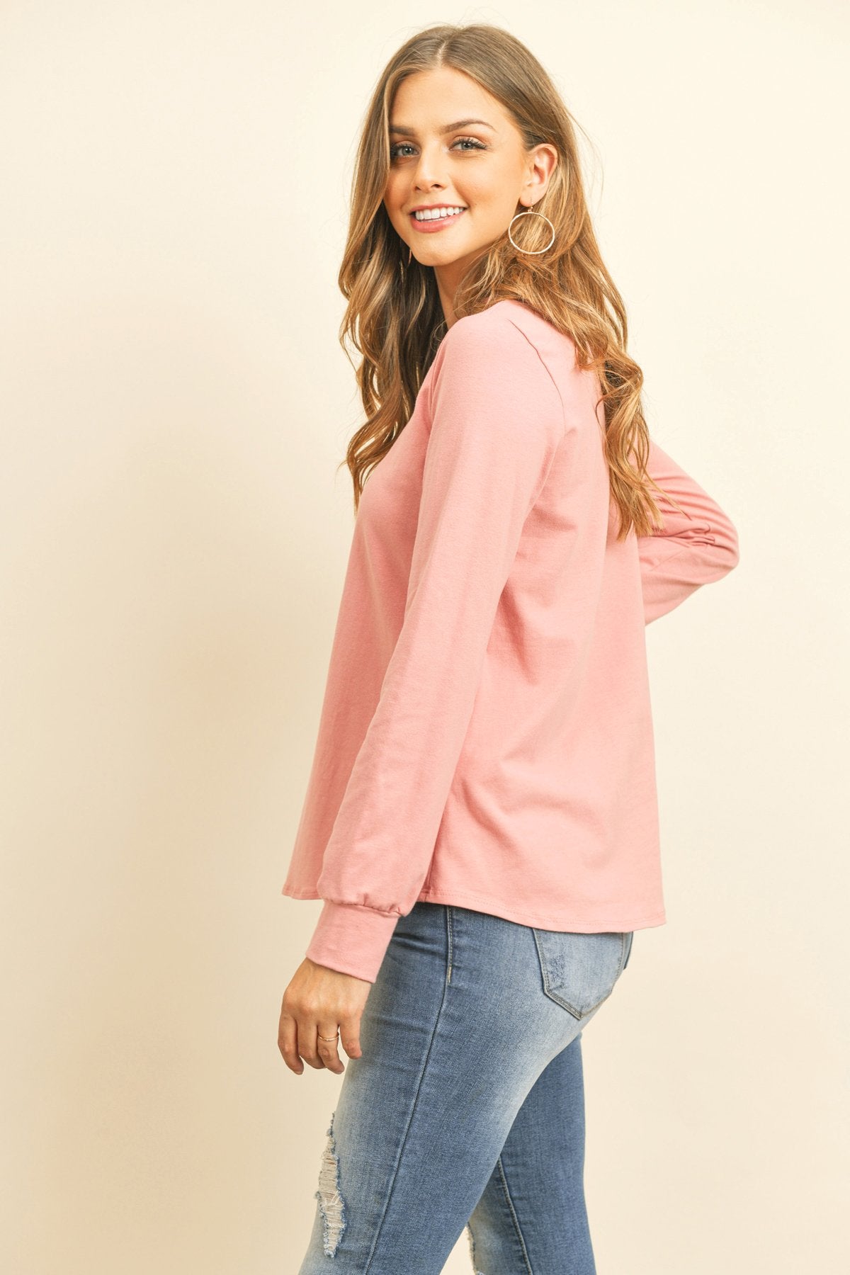 Riah Fashion - Long Sleeve Round Neck Solid Top - 17 COLORS -