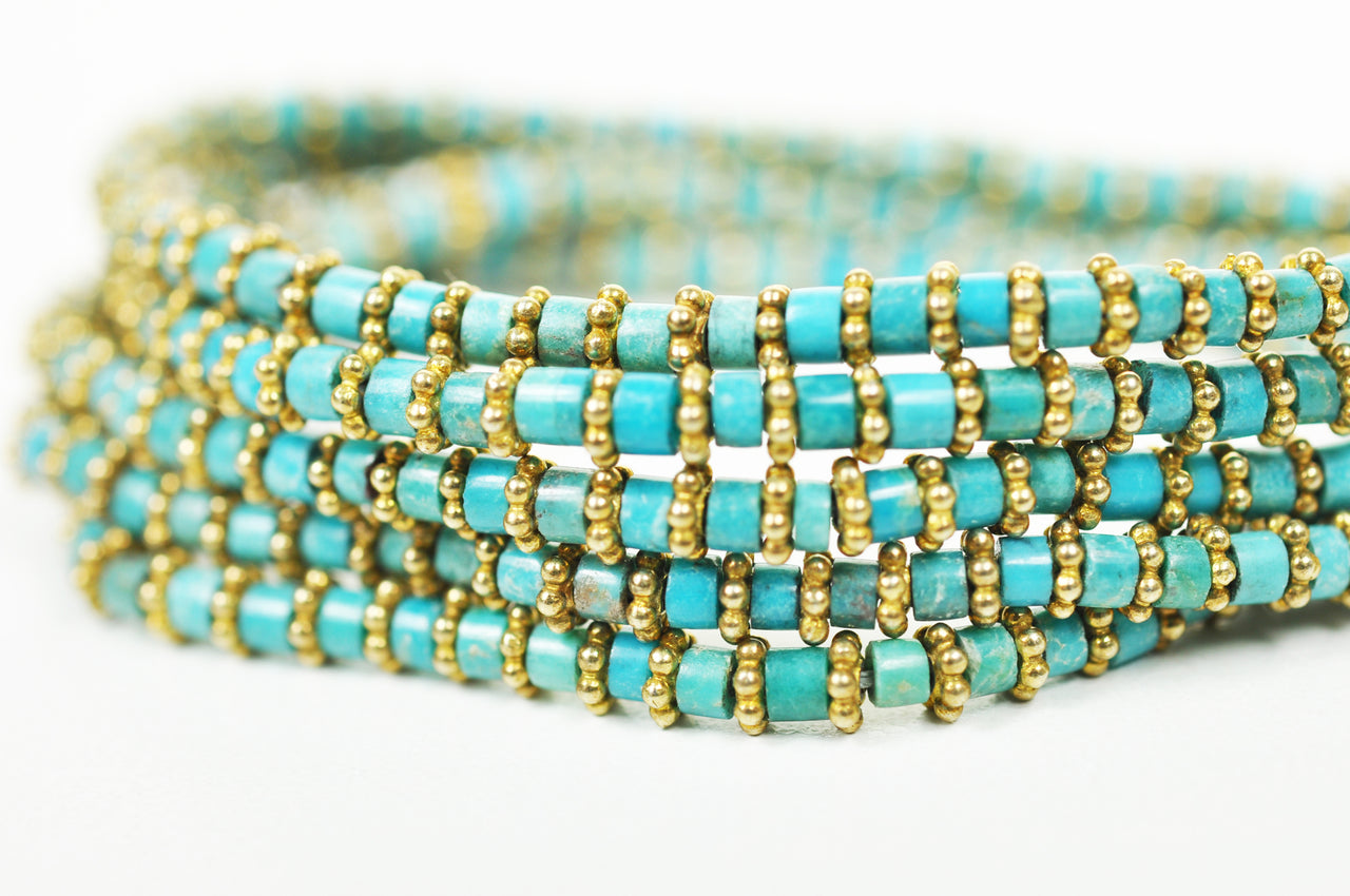 Gena Myint - Turquoise Wrap Bracelet -