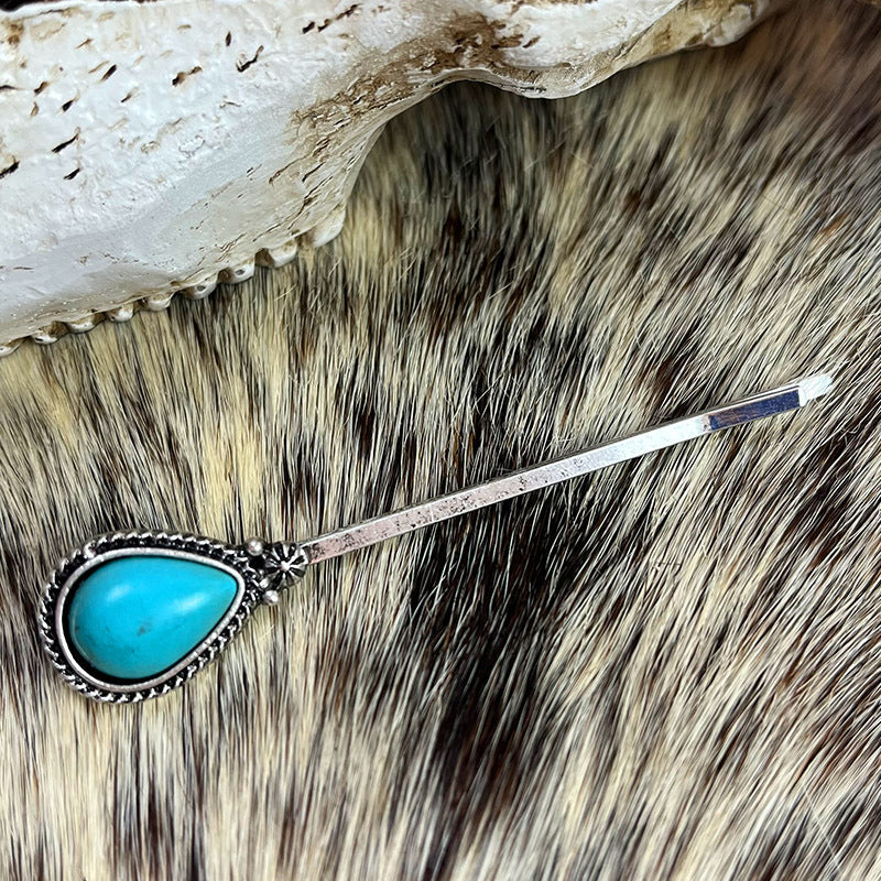 Turquoise Alloy Hairpin - T - 6 STYLES -