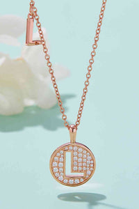 Thumbnail for Moissanite K to T Initial Pendant Necklace