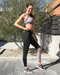 Thumbnail for Savoy - Jordena Leggings & Sports Bra Set - Black & Leopard Print - 2 PCS. - S,M,L - 1 COLOR