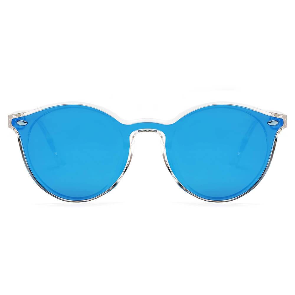 Crosby | S1100 - Unisex Fashion Retro Round Horn Rimmed Sunglasses - 4 COLORS -