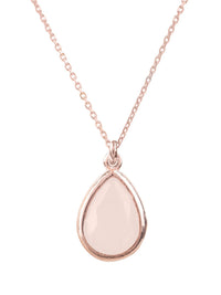 Thumbnail for LATELITA - Pisa Mini Teardrop Necklace Rosegold Rose Quartz -