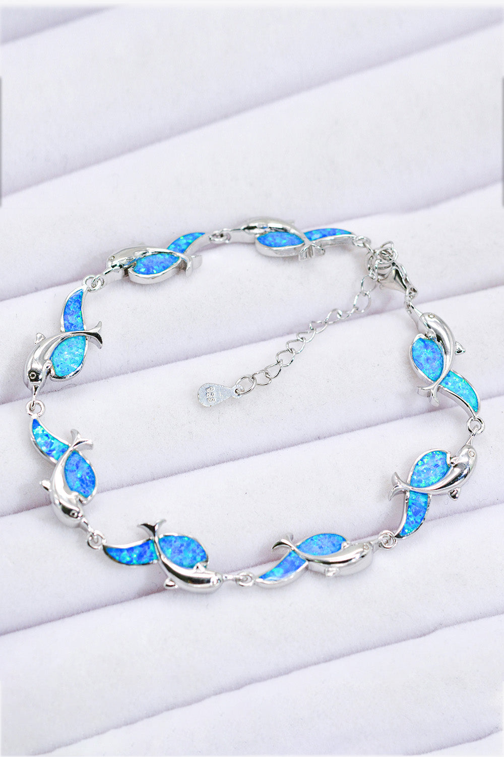 Opal Dolphin 925 Sterling Silver Bracelet - T - 1 COLOR -