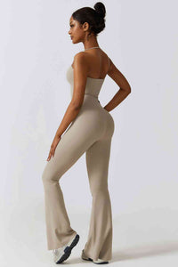 Thumbnail for Halter Neck Flare Sport Jumpsuit - T - 4 COLORS -