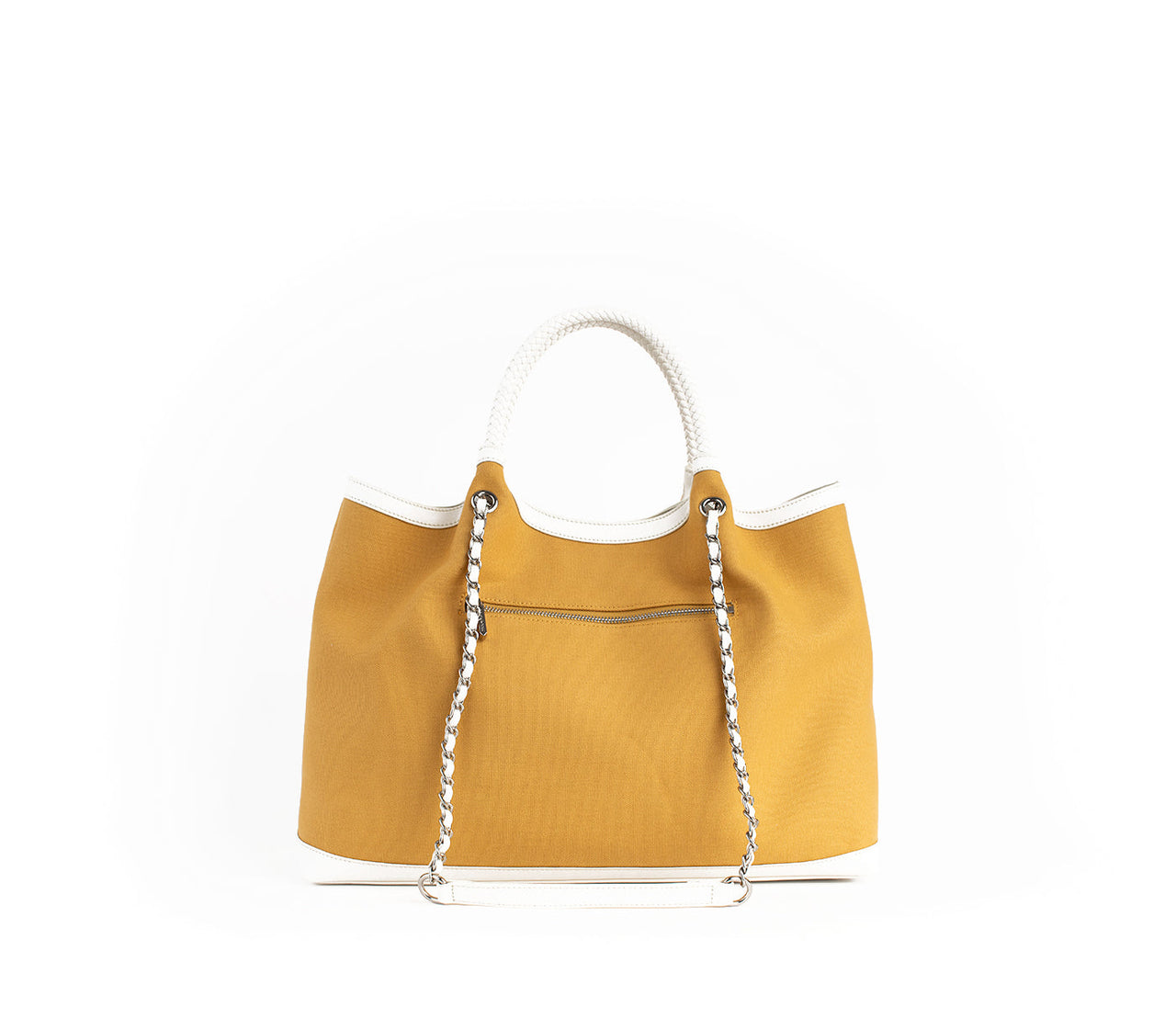 GUNAS NEW YORK - RUTH - Yellow Vegan Canvas Tote  / comes with make-up bag & dust pouch - 1 COLOR -