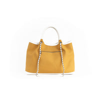 Thumbnail for GUNAS NEW YORK - RUTH - Yellow Vegan Canvas Tote  / comes with make-up bag & dust pouch - 1 COLOR -