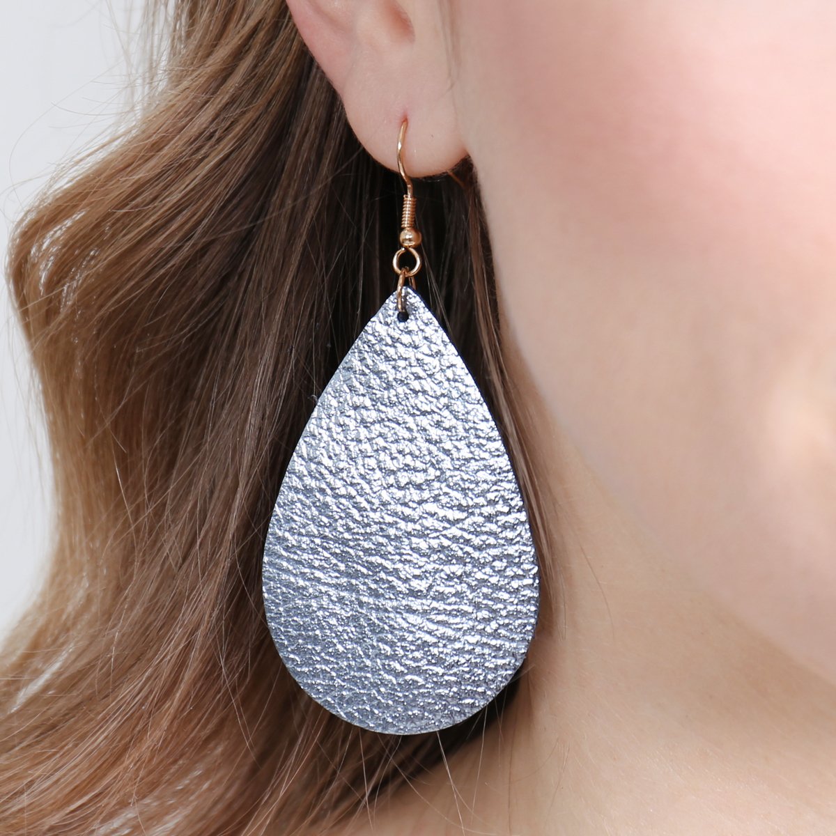 Teardrop Leather Earrings - 18 COLORS -