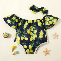 Thumbnail for Lemon Print Square Neck Bodysuit - T - 4 SIZES - 1 COLOR -