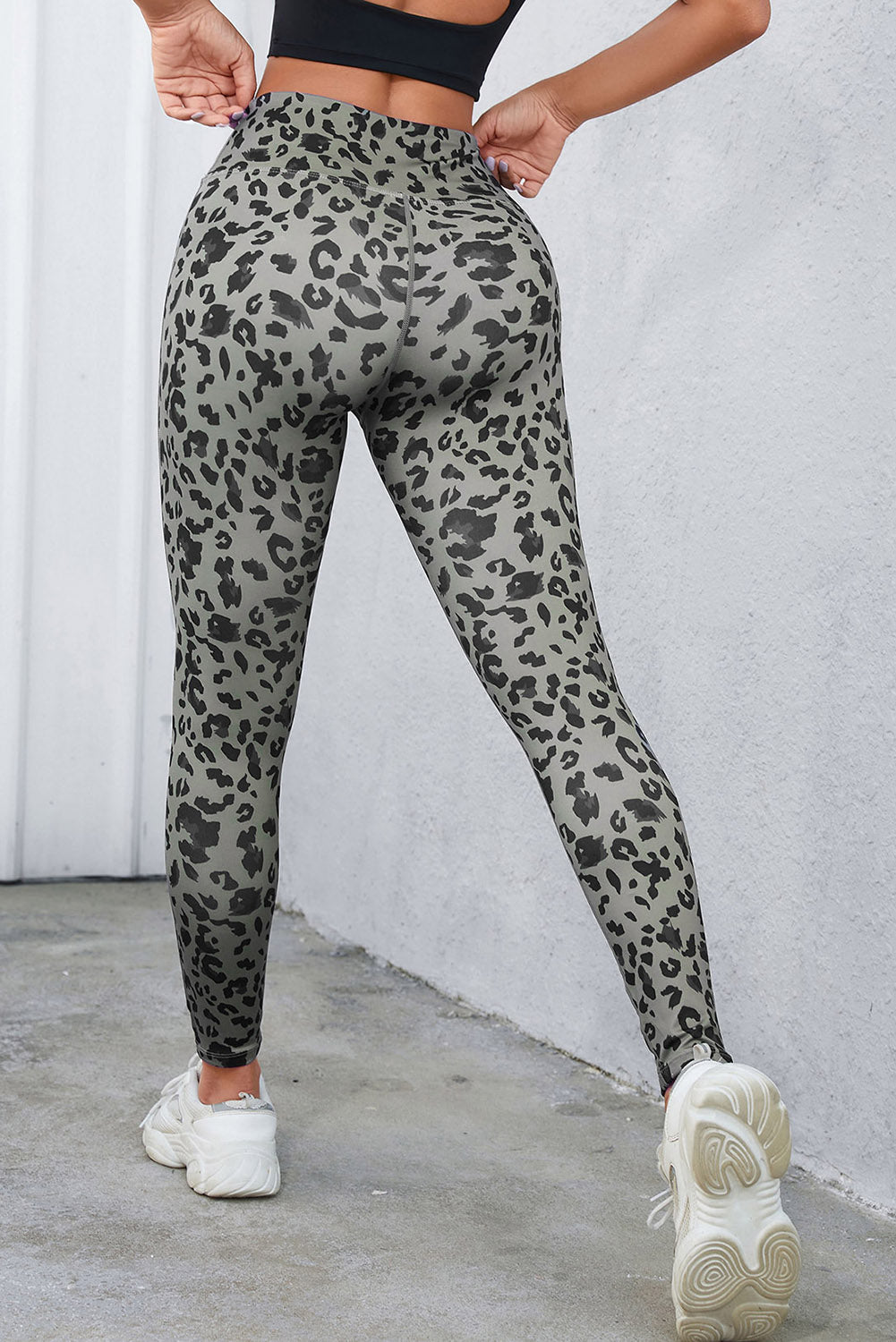 Leopard Print Wide Waistband Leggings - T - 3 COLORS -