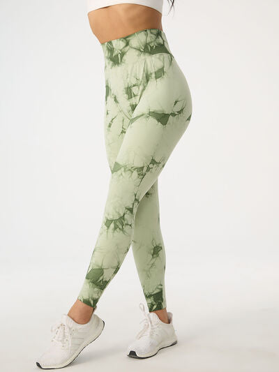 Printed High Waist Active Leggings - T - 5 COLORS -