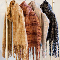 Thumbnail for Ellison & Young - Coco Tweed Fringed Scarf - 4 COLORS -