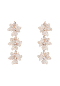 Thumbnail for LATELITA - Jasmine Flower Triple Drop Earrings Rosegold -