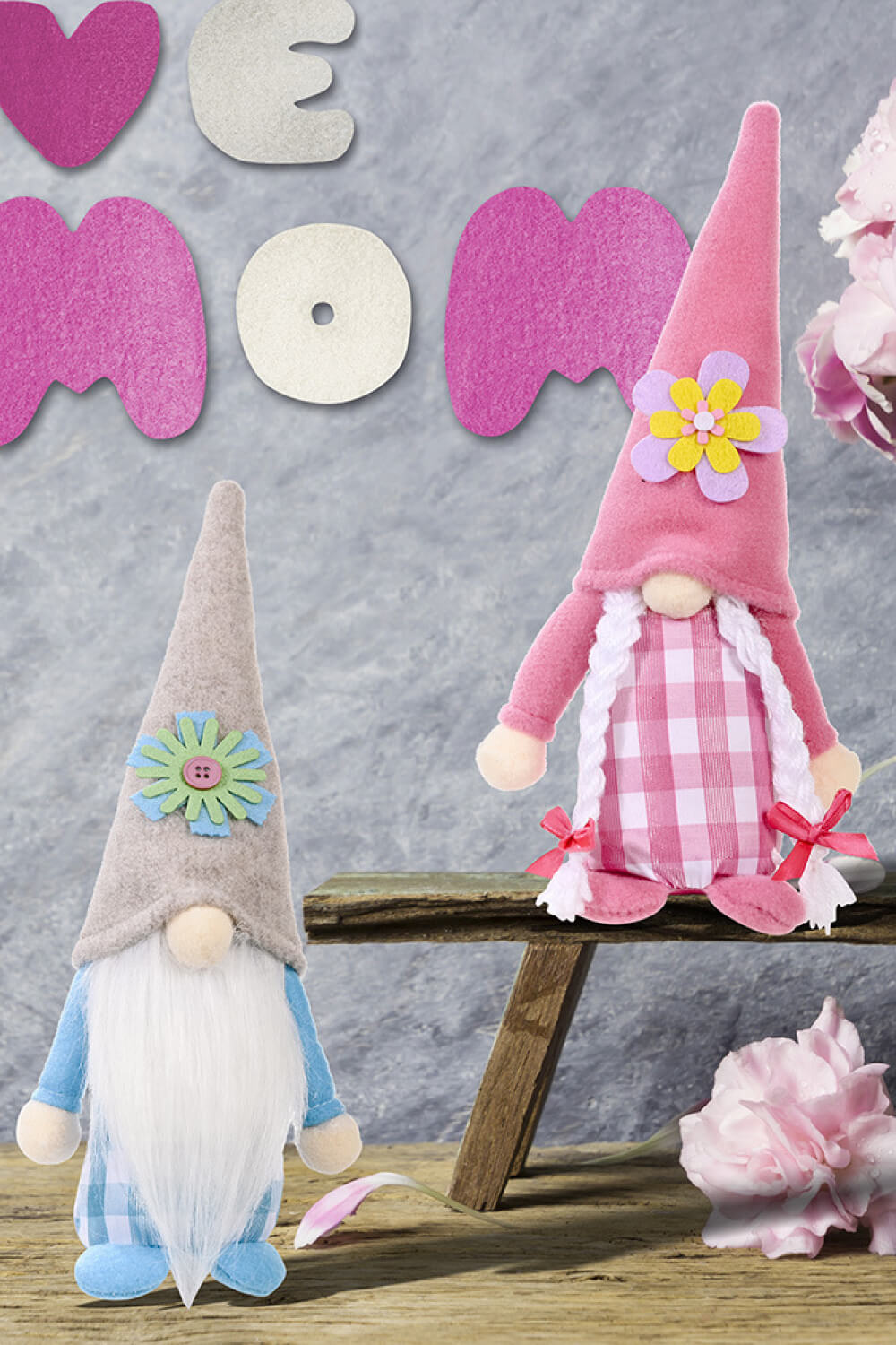 Set of 2 Pointed Hat Gnomes - 12.6" - 2 PCS - 2 TYPES - 2 TYPES SET - [5-10 DAY DELIVERY] - T -