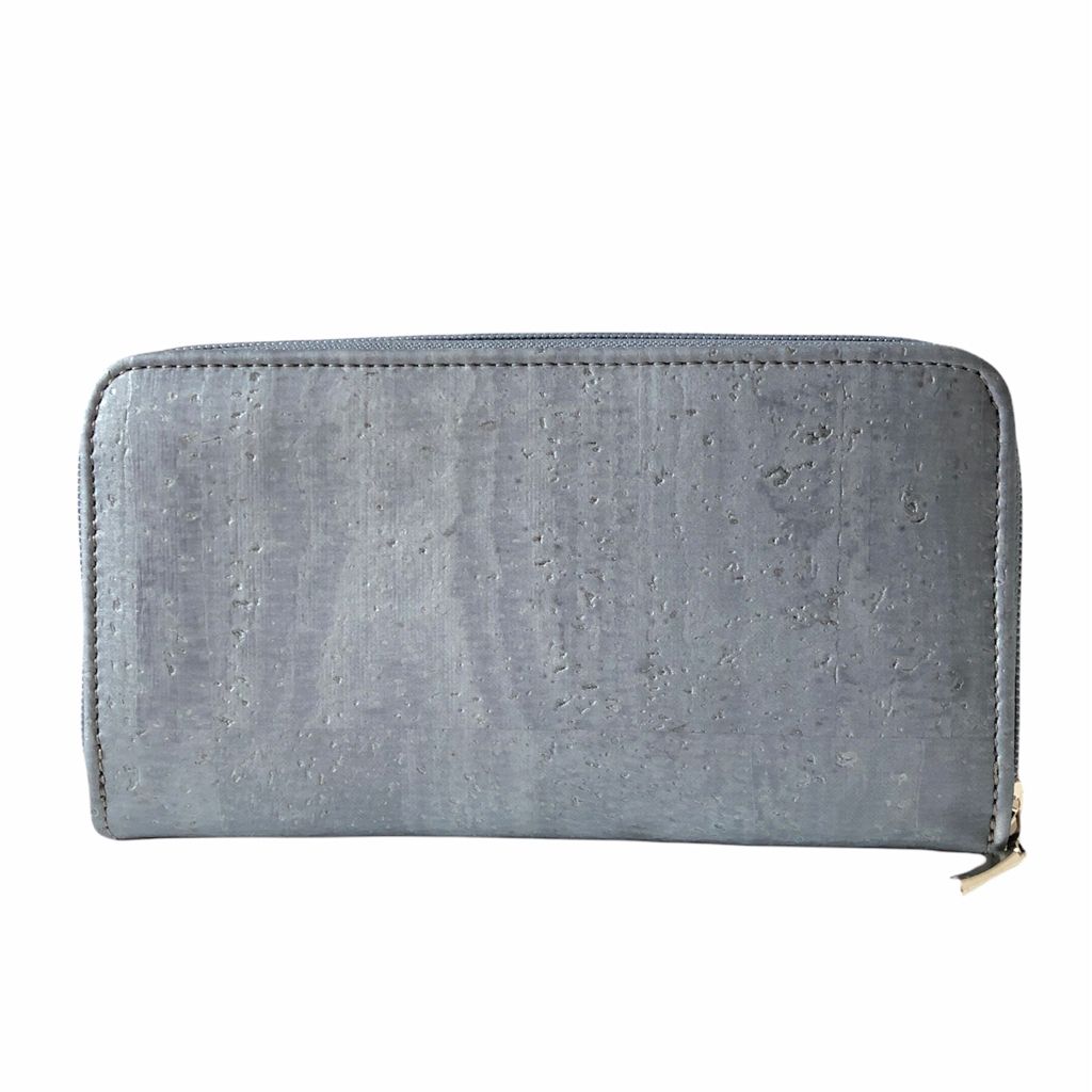 IKON SWEDEN - Cork Leather Zip Wallet - Metallic Grey - 1 COLOR -