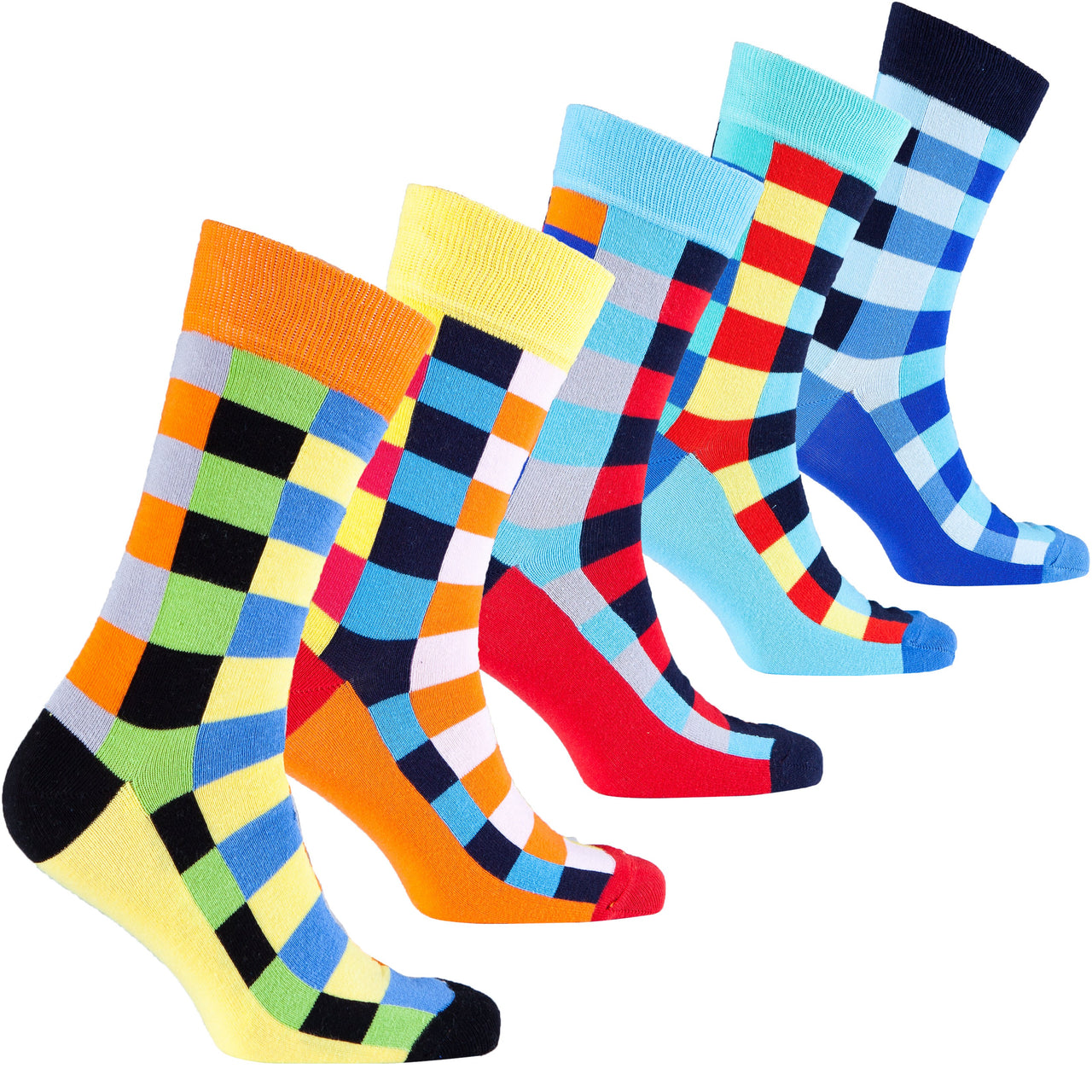 Men's Traditional Blocks Socks - 5 PACK -