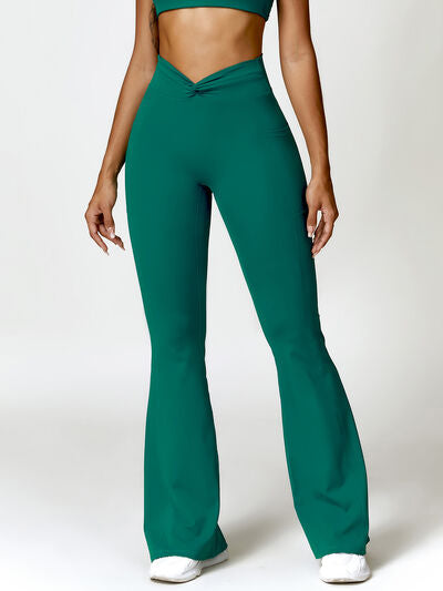 Twisted High Waist Active Pants with Pockets - T - 5 COLORS -