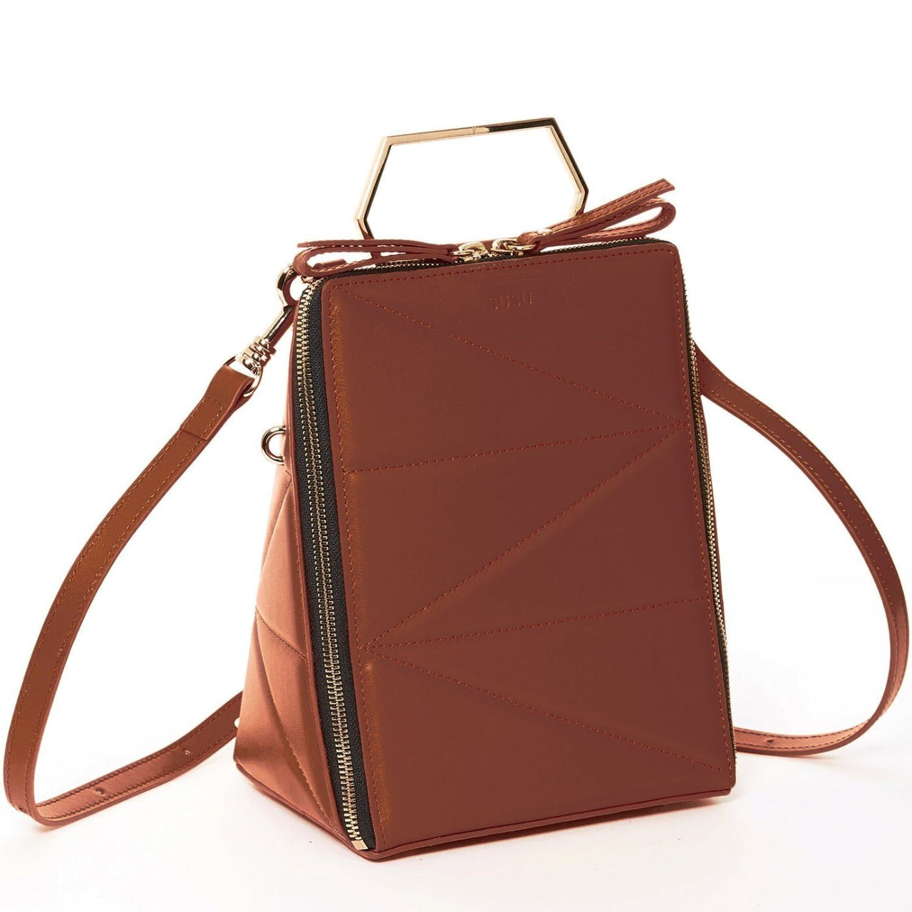 Heidi Brown Leather Backpack Purse -