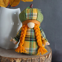 Thumbnail for Fall Pumpkin Gnomes Handmade Fall Plush Swedish Gnomes - Ornaments Holiday Home Table Decorations Gifts - 7.87