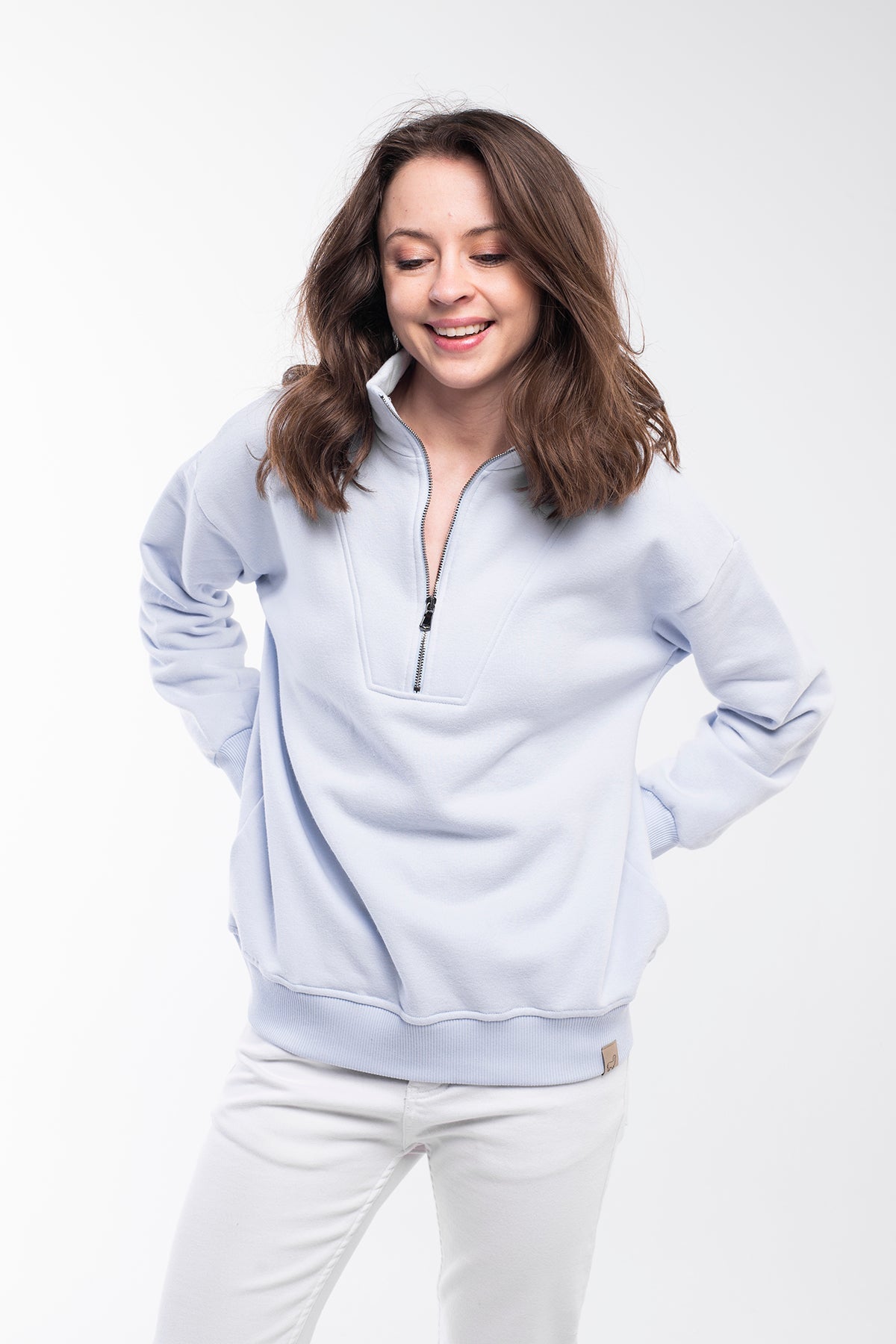 Zipped Neck Sweatshirt - 5 COLORS -