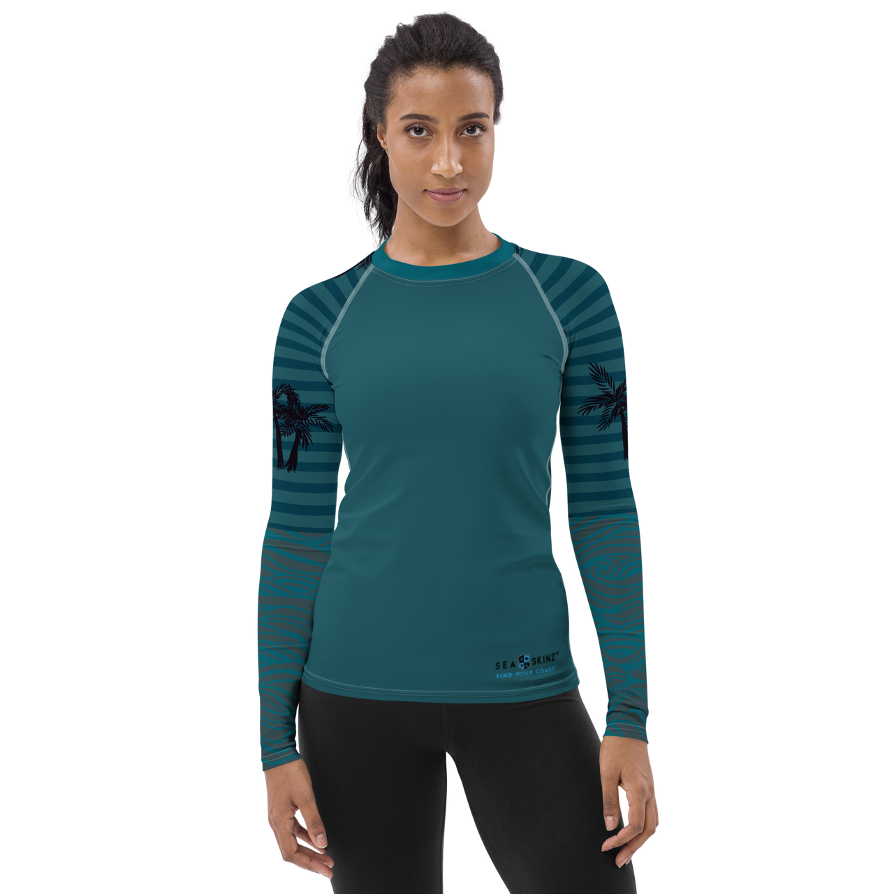 FYC - Women's Reels and Reefs Striped Sea Skinz Performance Rash Guard UPF 40+ - 1 COLOR -