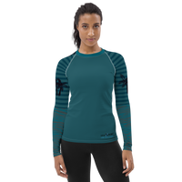 Thumbnail for FYC - Women's Reels and Reefs Striped Sea Skinz Performance Rash Guard UPF 40+ - 1 COLOR -