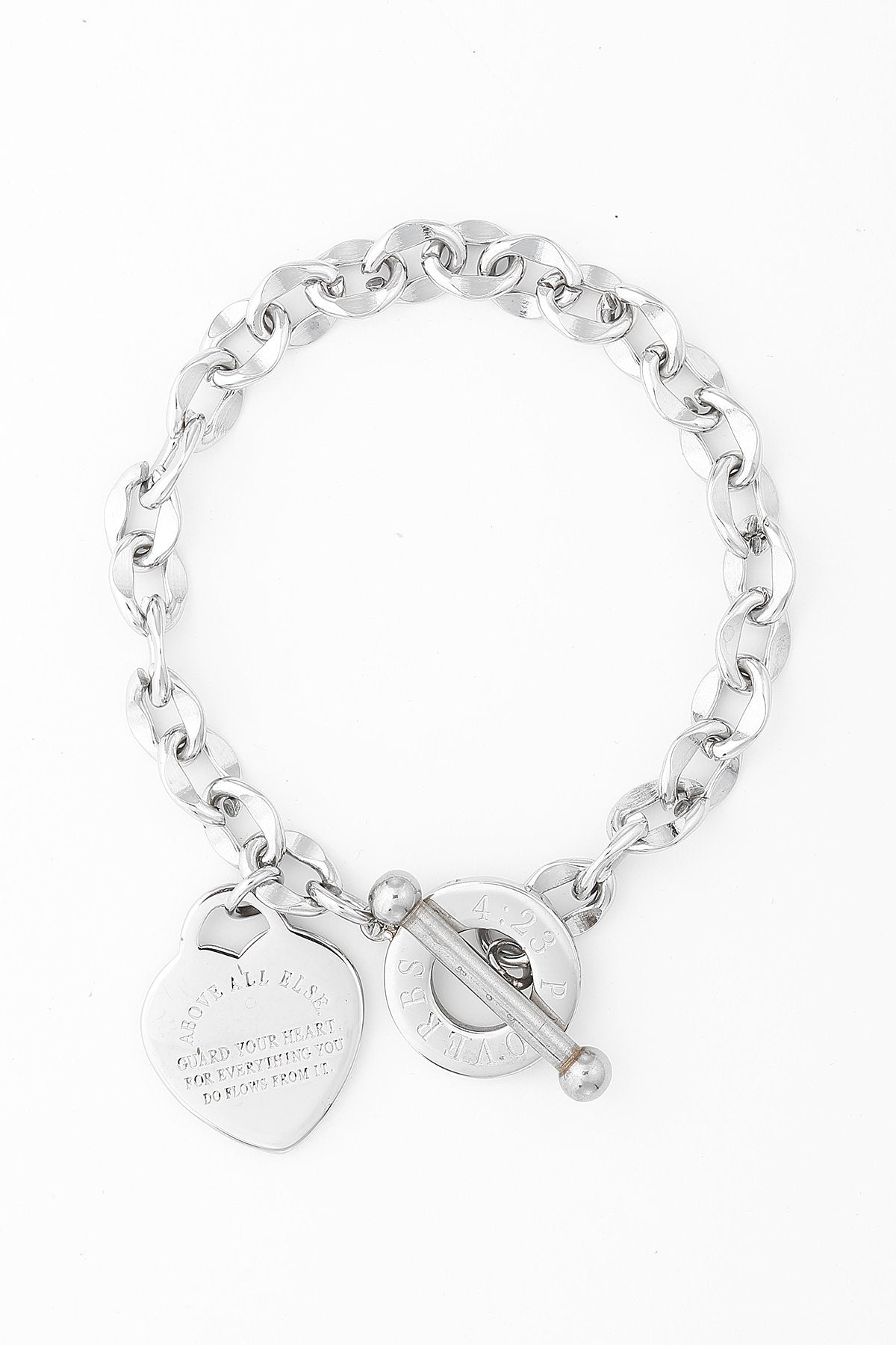 Kanika Heart & Cross Bracelet - Silver -