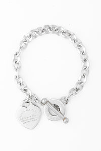 Thumbnail for Kanika Heart & Cross Bracelet - Silver -