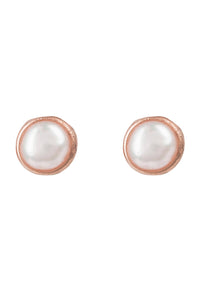 Thumbnail for LATELITA - Petite Stud Earrings Rosegold White Pearl -