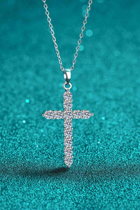 Thumbnail for Adored 925 Sterling Silver Cross Moissanite Necklace