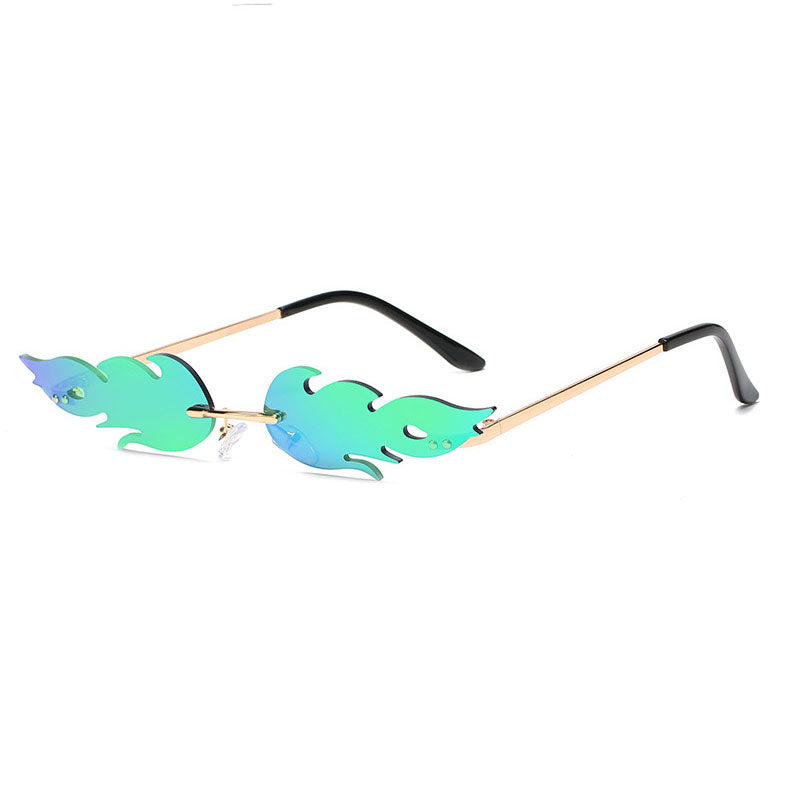 Rimless Fire Shaped Women Sun Shades - Glasses - [10-15 DAY DELIVERY] - 11 COLORS -