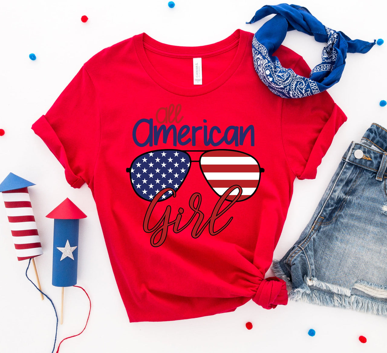 All American Girl T-Shirt - 6 COLORS -